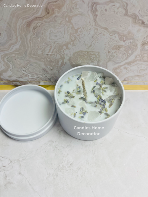 Lavender/Blue Musk Scented  Herbal Candle